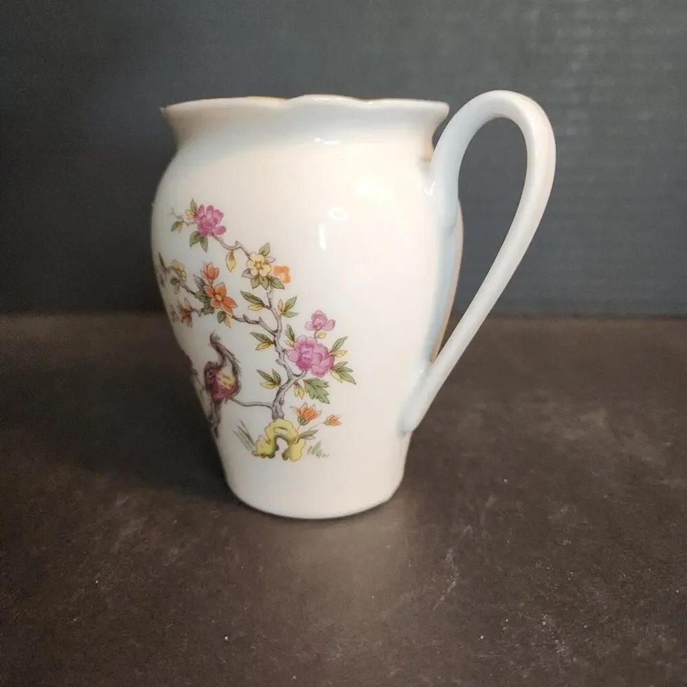 Vtg KAHLA Germany~Bird Of Paradise~ Creamer, Scalloped Edge, Gold Trim 4oz